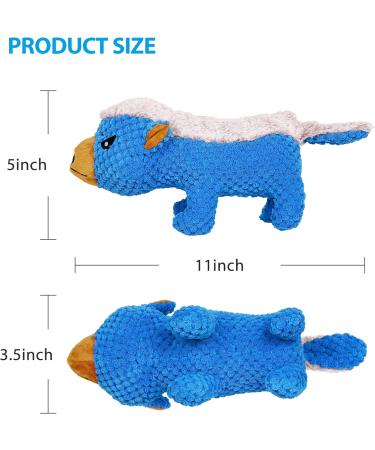 Iokheira Squeaky Dog Toys for Large Dogs | Cuddly Crinkle Plush Toys for Puppies & Medium Dogs - Deep Blue HoneyDach - Buy Online on GoSupps.com
