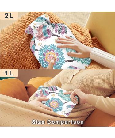 NAANLE Ethno Paisley Bird Transparent Hot Water Bottle - 1L Heating & Cooling Solution for Back Pain Relief Hand & Foot Warmer Neck Warmth Therapy - Buy Online on GoSupps.com