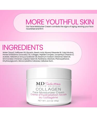 MD Selections Collagen Face Moisturizer Peptide - Anti-Wrinkle Facial Moisturizer For Face - Niacinamide Deeply Hydrating Peptide Complex Cream Facial Skin Care Products For Dry - 2Oz (Pack of 2) - Buy Online on GoSupps.com