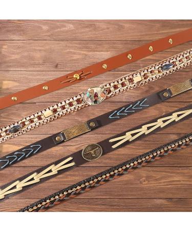 Homiton 5Pcs Handmade Ethnic Cowboy Hat Bands for Straw, Felt, Fedora, and Panama Hats - Buy Online on GoSupps.com