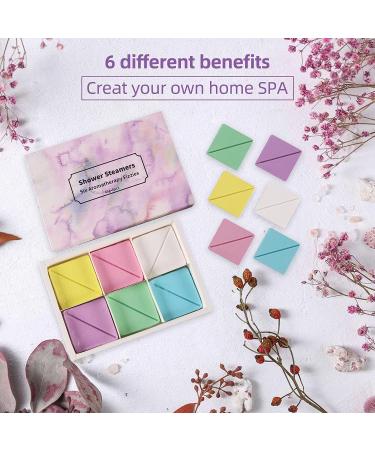Duo-Nattern Shower Steamers Gift Set - Lavender, Rose, Jasmine, Cherry Blossom, Vanilla, Lily Essential Oil Scented Aromatherapy Bath Bombs - Perfect Home Spa Gift for Women and Men (6pcs) - Buy Online on GoSupps.com