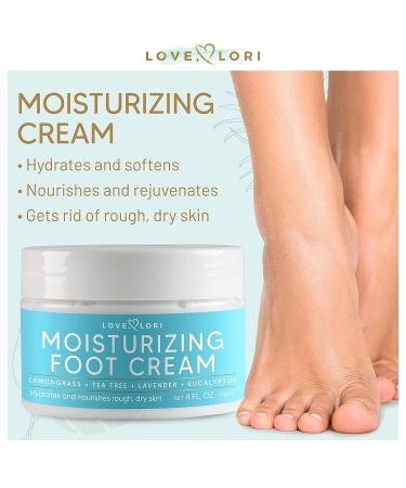 LOVE LORI Foot Cream - 4 oz. Foot Repair & Moisturizer with Tea Tree Oil & Lemongrass for Cracked Feet Treatment - Women's Foot Care Lotion - Buy Online on GoSupps.com