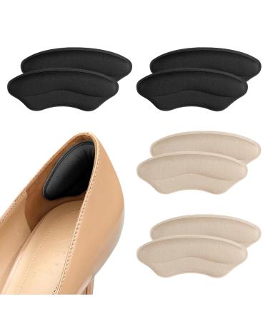 Clundoo 8 pieces (4 pairs) anti-slip heel cushion self-adhesive heel holder anti-slip heel cushion for too big shoes against blisters & friction for leather or sports shoes High paragraph (b)