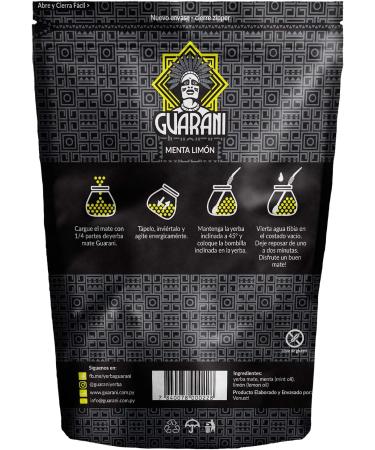 Guarani Menta Limon Mate Tea 500g - Strong, Stimulating Yerba Mate Tea from Paraguay - Buy Online on GoSupps.com