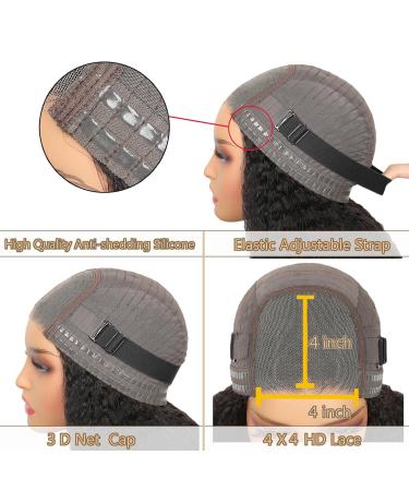 4x4 HD Lace Wear and Go Glueless Wig - Pre-Cut Pre-Plucked Kinky Straight Human Hair Wig for Black Women | 180% Density 18 Inch Bleached Knots - Buy Online on GoSupps.com