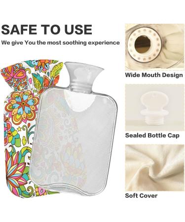 NAANLE Retro Flower Paisley Heat Bottle | 1L Hot Water Bottle for Back Pain Relief & Cold Therapy | Hand & Foot Warmer - Buy Online on GoSupps.com