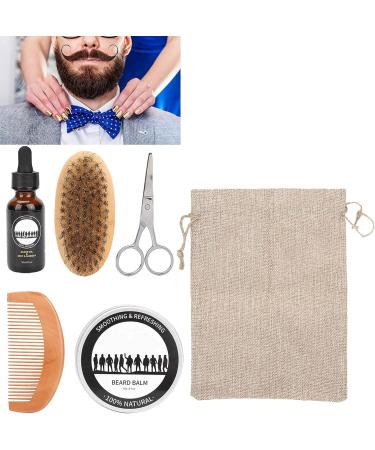Deluxe Beard Care Set for Men | Enhance Growth with Beard Cream Brush Scissors & More - Buy Online on GoSupps.com