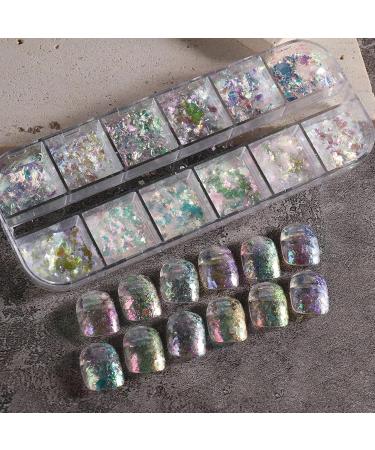 Nail Art Glitter Flake Nail Art Foil Flake Shining Holographic 12 Grids Nail Glitter Flake for Summer Nail Art Decoration Nail Glitter Flakes111 - Buy Online on GoSupps.com
