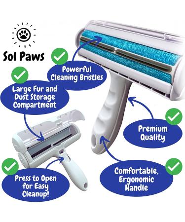 Sol Paws Pet Hair Remover - Eco-Friendly Reusable Lint Roller for Dogs and Cats - Multi-Surface Hair Removal Tool - Portable and Must-Have for Pet Owners - Buy Online on GoSupps.com