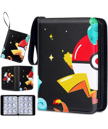 9 Pocket Trading Card Binder, Simboom 900 Cards Zipper Binder Card Holder Collectors with 50 Removable Sleeves 4 Ring Card Collection Binder for Game Cards Sports Cards