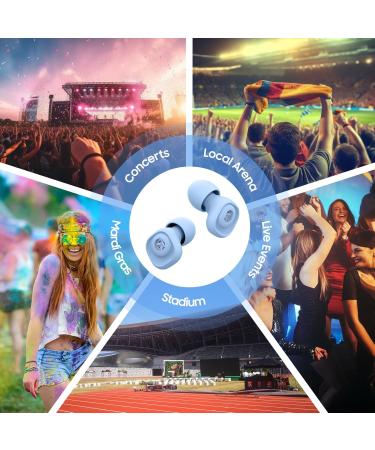 High Fidelity Noise Cancelling Ear Plugs for Concerts & Festivals - Silicone Ear Plugs with 4 Pairs Tips | Perfect for Drummers & DJs (Light Blue - Buy Online on GoSupps.com