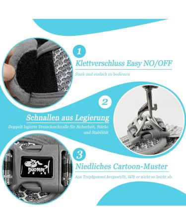 Adjustable Cat Dishes with Leash - Outbreak-Proof Reflective Tableware Set for Cats & Small Dogs (Gray XS) - Buy Online on GoSupps.com