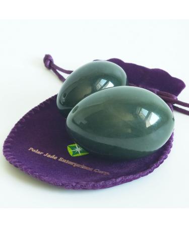 Nephrite Yoni Eggs Set - Drilled Polar Jade for Beginners & Medium Users | Includes Box Silk Cord & Instructions - Buy Online on GoSupps.com