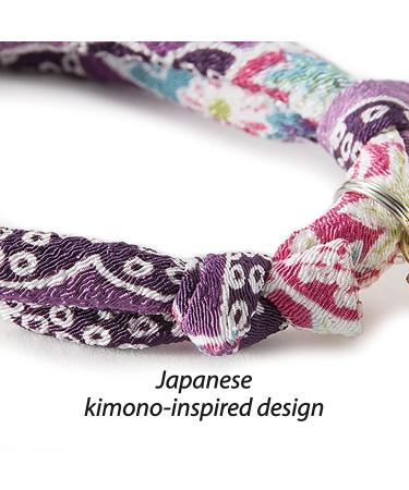 Necoichi Chirimen Hanabi Fireworks Cat Collar - Handcrafted in Japan - Purple - One Size Fits All - Buy Online on GoSupps.com
