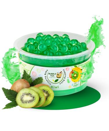 Bubble Tea Express - Fruity Popping Boba Pearls Kiwi 490g |Bubble tea pearls with fruity taste |Vegan gluten -free lactose -free |Fruit juice beads with algae shell ...