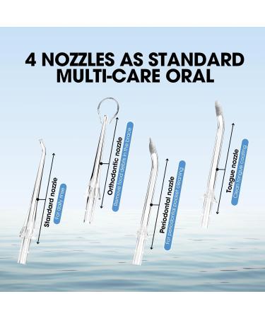Portable Water Flosser - Rechargeable Oral Irrigator with 6 Modes & 4 Nozzles - Ideal for Gums Teeth Braces - Effective Plaque Remover (White - Buy Online on GoSupps.com