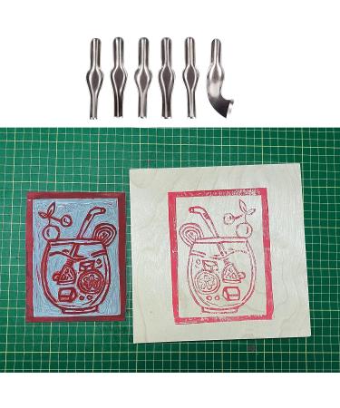Falling in Art Linoleum Block Cutters - 6 Shaped Lino Cutters for Printmaking - Precision Carvings - Assorted Blades (2 Sets) - Buy Online on GoSupps.com