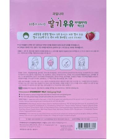 WELCOS KWAILNARA Strawberry Milk Sheet Mask - 10 pcs | Hydrating Skincare | International Shipping Available - Buy Online on GoSupps.com