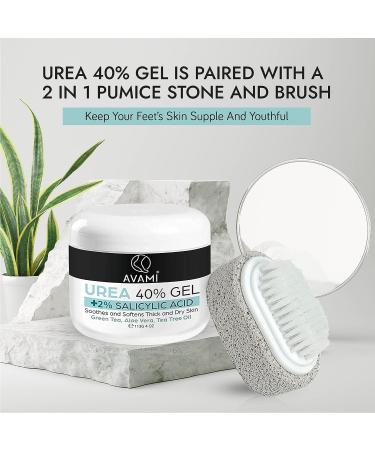 AVAMI 40% Urea Gel with Salicylic Acid, Tea Tree & Aloe Vera - Softens Dry Skin, Heals Cracked Heels & Calluses (Set) - Buy Online on GoSupps.com