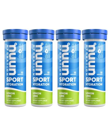 Nuun Sport: Electrolyte Drink Tablets, Lemon Lime, 10 Count (Pack of 4) Lemon Lime 10 Count (Pack of 4)
