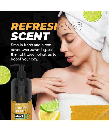 NISHMAN Shower Gel Clean Comfort 480ml 3in1 Formula for Body Hair & Face Gentle Daily Cleansing for Men with Invigorating Fragrance Moisturizing Wash for All Skin Types Clean Comfort 480 ml 1 Pack - Buy Online on GoSupps.com