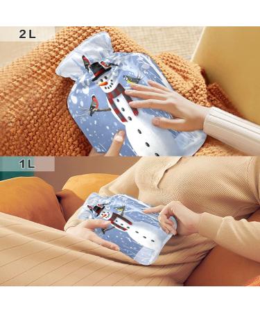 Christmas Snowman Hot Water Bottle - 1L Cozy Pain Relief & Bed Warmer for Women | Ideal Holiday Gift - Buy Online on GoSupps.com