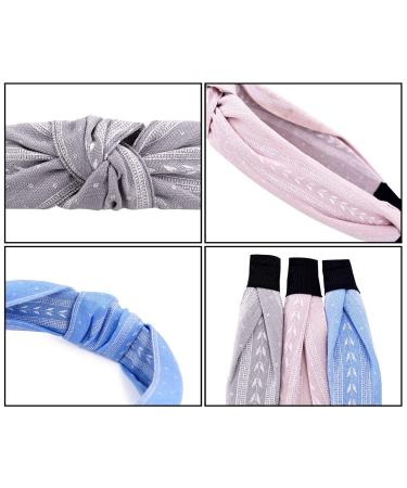 STHUAHE 3PCS Wide Stripes Double Strip Leaves Cross Knot Hair Hoop by Beauty Hair (3 Colors) - Buy Online on GoSupps.com