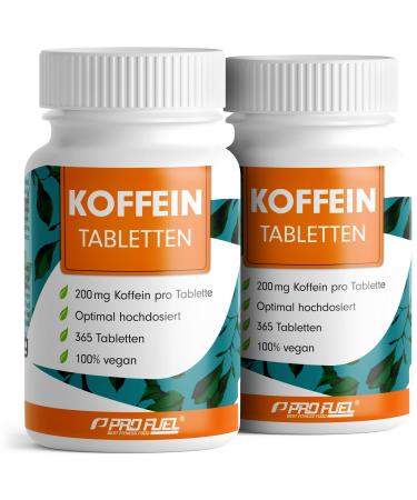 Caffeine tablets 730x - 200 mg caffeine per tablet - optimally high -dosed - laboratory test on the active ingredient content and purity - without unwanted additives - XL supply with 2x365 tabs.- 100% vegan 2x 365 tablets