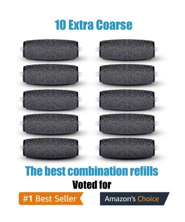 Amope Pedi Electronic Foot File Replacement Roller Heads - Pack of 10 | Extra Coarse Refills with Diamond Crystals - Buy Online on GoSupps.com