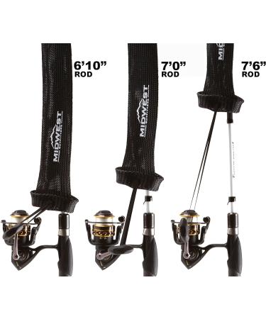 Midwest Outfitters Rod Socks - 2 Pack - Spinning 6'6-7'2 Blue Fishing Rod Sleeve Cover - Buy Online on GoSupps.com
