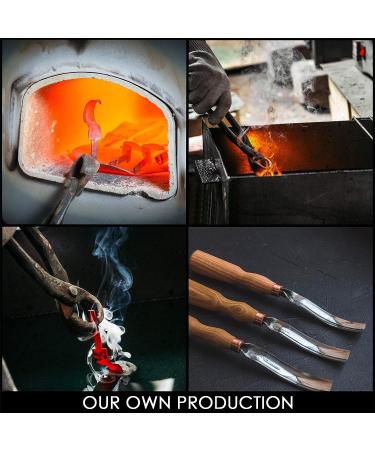 BeaverCraft G7L/22 Wood Carving Gouge Chisel - Carbon Steel Blade, Wood Handle, Radial Bent Gouge for Hard & Soft Woods - Buy Online on GoSupps.com