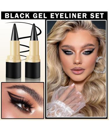 Wekuw 2 pieces eyeliner waterproof kajal marker black quickdrying wiperesistant gel eyeliner eyeliner eyeliner makeup for the ideal eyeliner a daily long - Buy Online on GoSupps.com