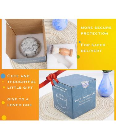 Aisiming Marble Shaving Bowl for Men - White Grey Shave Soap Cup for Rich Foam | Keep Warm for Better Shaving | Easy to Lather Shaving Mug - Perfect Gift - Buy Online on GoSupps.com