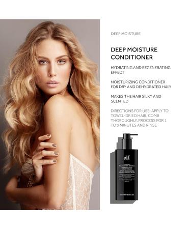 pH Labs Deep Moisture Shampoo & Conditioner Set - Hydrating Nourishing Formula for Dry Hair - Kokum Nut Butter & Rose Extract - 8.45 oz Each - Buy Online on GoSupps.com