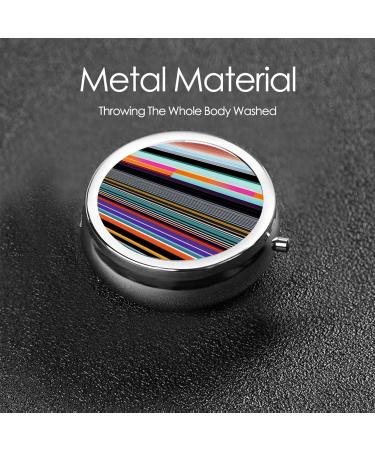 Buy Irregular Vertical Line Round Pill Box | 3 Compartment Travel Pill Organizer - International Shipping Available - Buy Online on GoSupps.com