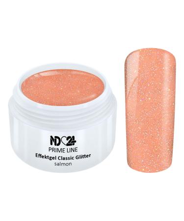 Prime Line - Uv Led Gel Glitter Salmon Glitter Color Gel Studio Quality - Made in Germany - 5ml