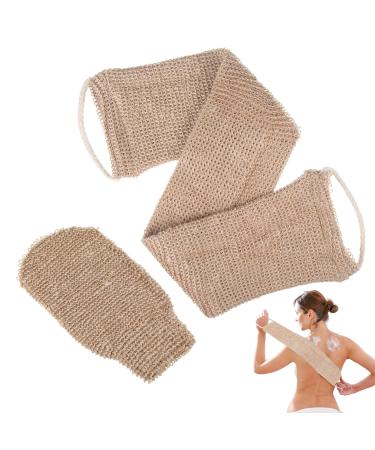 2 pieces of shower back scrubber back scrubber for shower luffa back bamboo fiber peeling scrubber sponge bamboo fiber back brush massage shoe with back peeling glove luffa sponge sponge - Buy Online on GoSupps.com