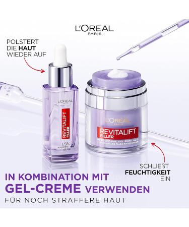 L'Or al Paris Mini Plumping Serum for Women: For Wrinkle Reduction and Youthful Plumped Skin with 1.5% Hyaluronic Acid Revitalift Filler 1 x 15 ml - Buy Online on GoSupps.com