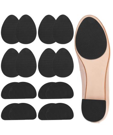 Shoe Grips on Bottom of Shoes, Shoe Traction Pads, Anti Slip Shoe Pads, Non Slip Shoe Pads for Bottom of Shoes (4 Pairs,16 PCS) Black - 4 Pairs With Rear Sole Pads