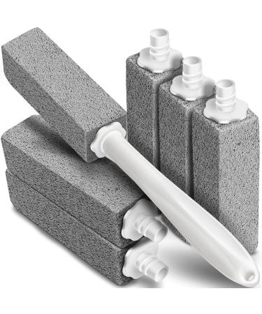 Maryton Pumice Stone for Toilet Cleaning with Extra Long Handle Replaceable Design 1 Cleaning Handle 3 Cleaning Stones Refills Easy for Removing Stubborn Hard Water Stains Buildups
