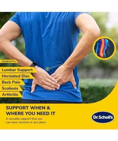 Dr. Scholl's Adjustable Compression Back Support with Massaging Gel - Breathable Shock-Absorbing Back Brace for Size S/M International Shipping Available - Buy Online on GoSupps.com