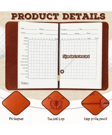 Yexiya Golf Scorecard Book with Pencil - Leather Golf Journal for Men | Golf Log Book & Notebook for Outdoor Sports - Light Brown - Buy Online on GoSupps.com