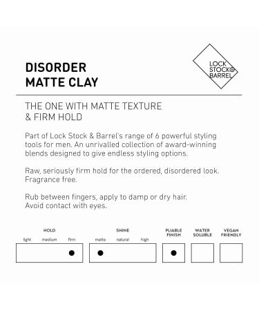 Lock Stock & Barrel Disorder Matte Clay for Men - 100g | Premium Hair Styling & International Shipping Available - Buy Online on GoSupps.com