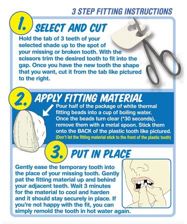 Instant Smile Triple Shade Temporary Tooth Kit - Quick & Easy Solution to Replace Missing Teeth - Buy Online on GoSupps.com