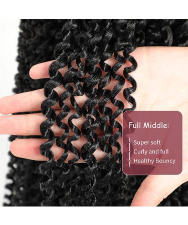 Passion Twist Hair 14 Inch Water Wave Crochet Faux Locs - Pack of 8 | Curly Braiding Hair for Black Women - 1B - Buy Online on GoSupps.com