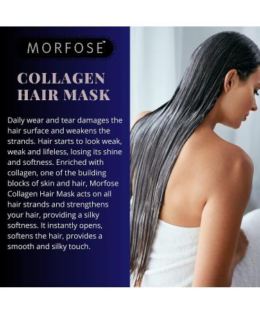 Morfose Collagen Hair Mask for Curls, Frizzy, Bleached & Blonde Hair - Deep Conditioning Treatment for Color Treated, Dry, Damaged Hair Growth - Improves Hair Quality - Buy Online on GoSupps.com