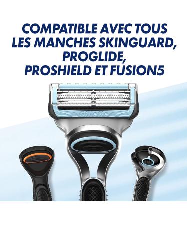 Gillette SkinGuard Sensitive Skin Men's Razor Blades Pack of 6 Refills New Lubricating Strip Compatible with Fusion Handle - Buy Online on GoSupps.com