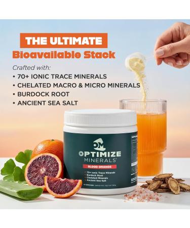 Optimize Minerals Multi Mineral Daily Formula Magnesium, Electrolytes & Trace Mineral Supplement Powder - Gluten Free Vitamins Drink for Optimal Wellness - Blood Orange, 30 Servings - Buy Online on GoSupps.com