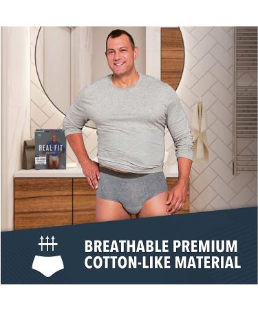 Depend Real Fit Men's Incontinence Underwear, Large/Extra-Large, 52 Count, Maximum Absorbency, Grey - Buy Online on GoSupps.com
