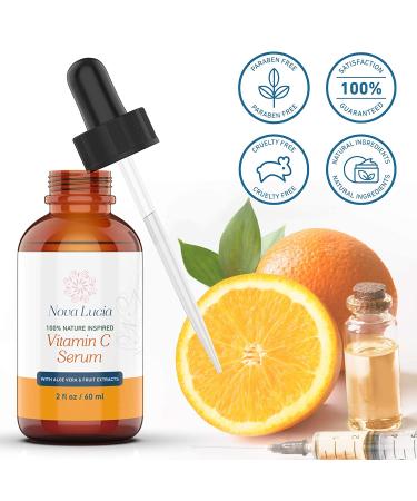 Vitamin C Serum with Aloe Vera and Fruit Extracts - Acne & Sun Spot Treatment - Under Eye Toner - Anti Aging Serum 2 oz - Buy Online on GoSupps.com